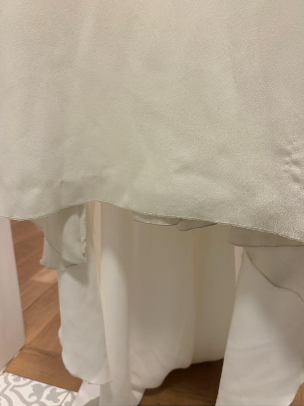 Atelier Pronovias White Crepe Fit & Flare Wedding Gown Size 8 Long Train - Picture 12 of 16